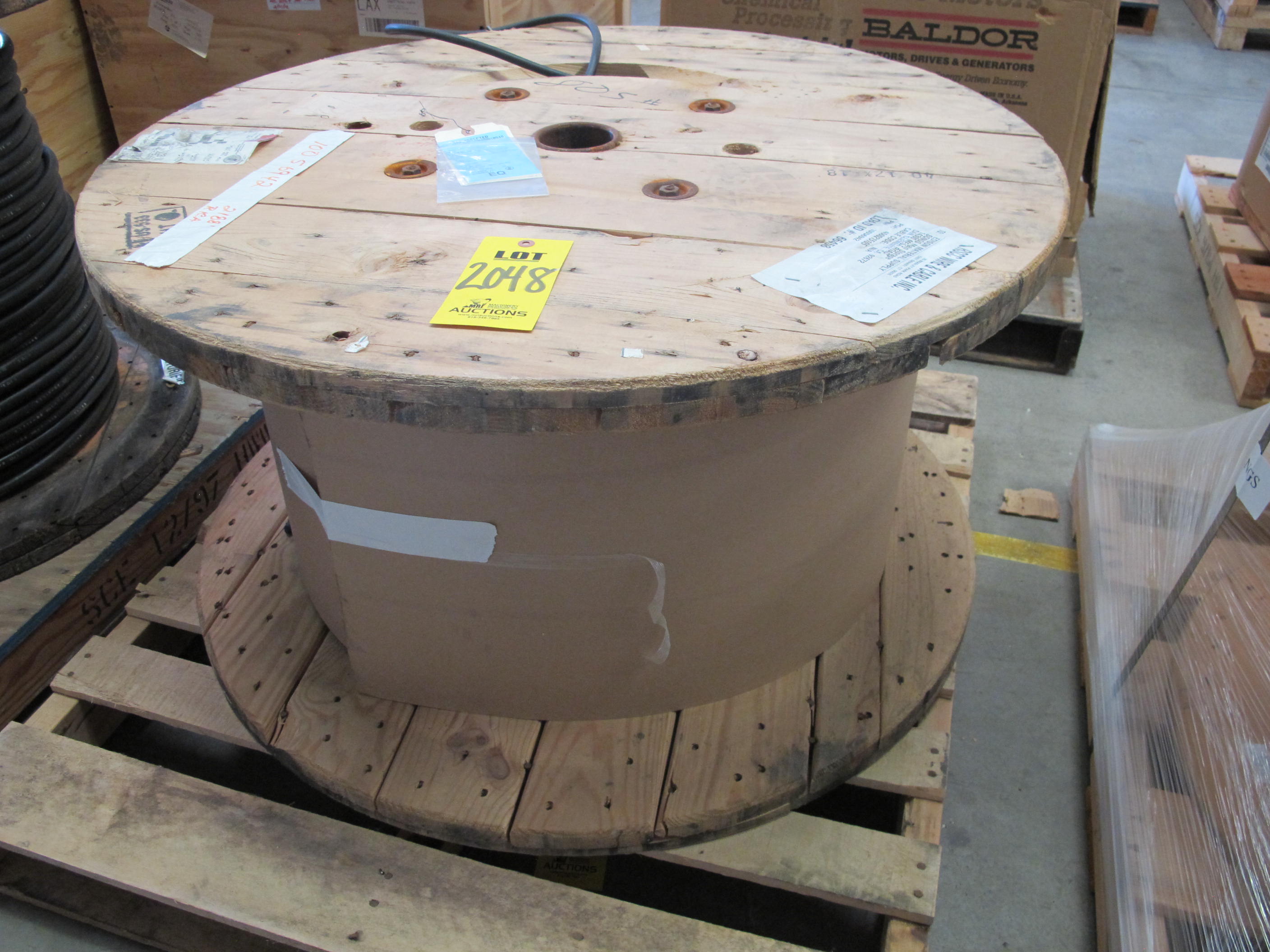 LOT (2188 FT) OF CABLE, ELECTRICAL TYPE, 2 AWG SIZE, 600V RATING, TIN COPPER MATERIAL, 1 CONDUCTOR, POWER KIND. HYPALON (CSPE) JACKET, FIREWALL III-J, FR-XLPE INSULATION, CABLE CODE G1D ROCKBESTOS (W-44) LOADING & HANDLING FEE $15-